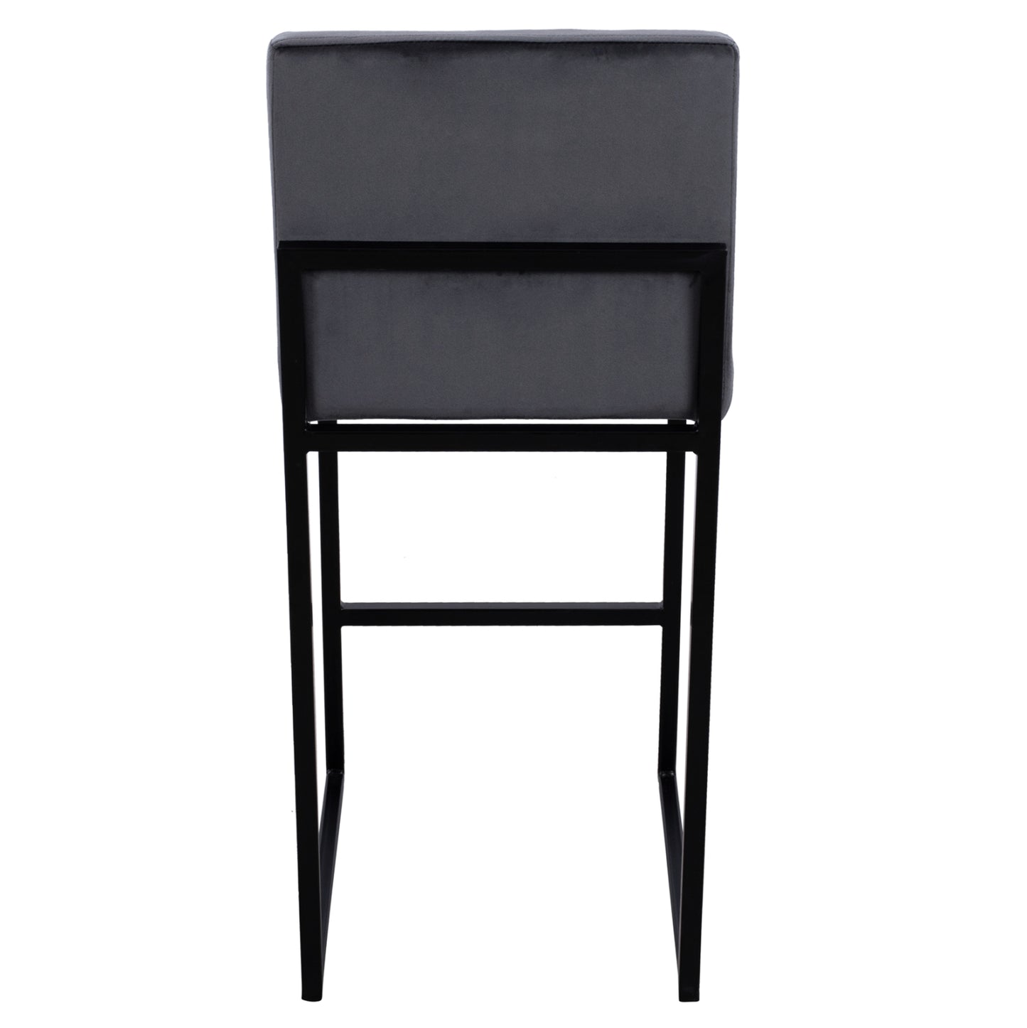 Bar Stool Piper Velvet Grey & Black Metallic Frame Hm8525.01 40x49x96 Cm
