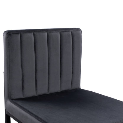 Bar Stool Piper Velvet Grey & Black Metallic Frame Hm8525.01 40x49x96 Cm