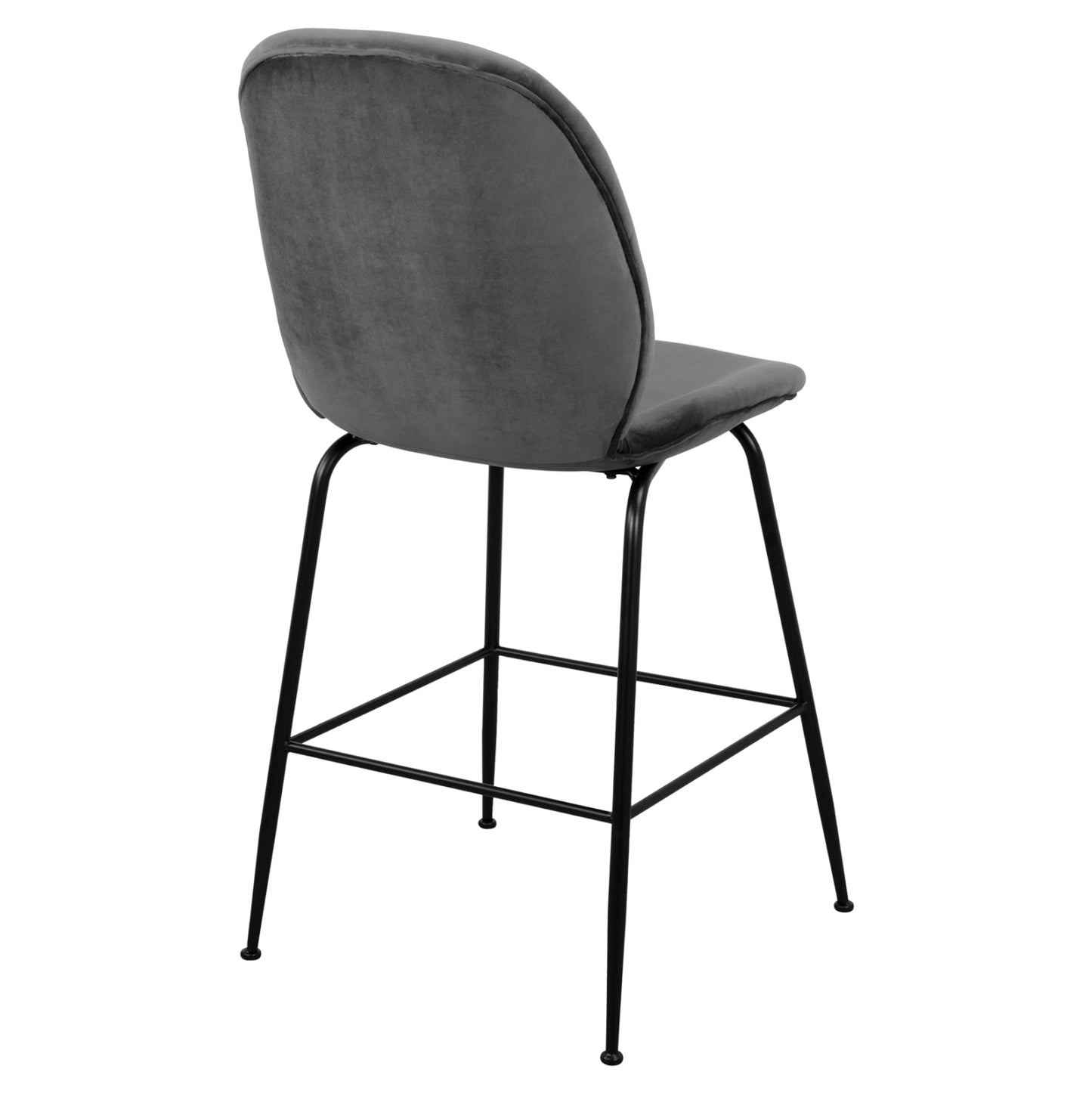 Bar Stool Nora Velvet Grey & Black Metallic Frame Hm8524.01 48x61x103 Cm