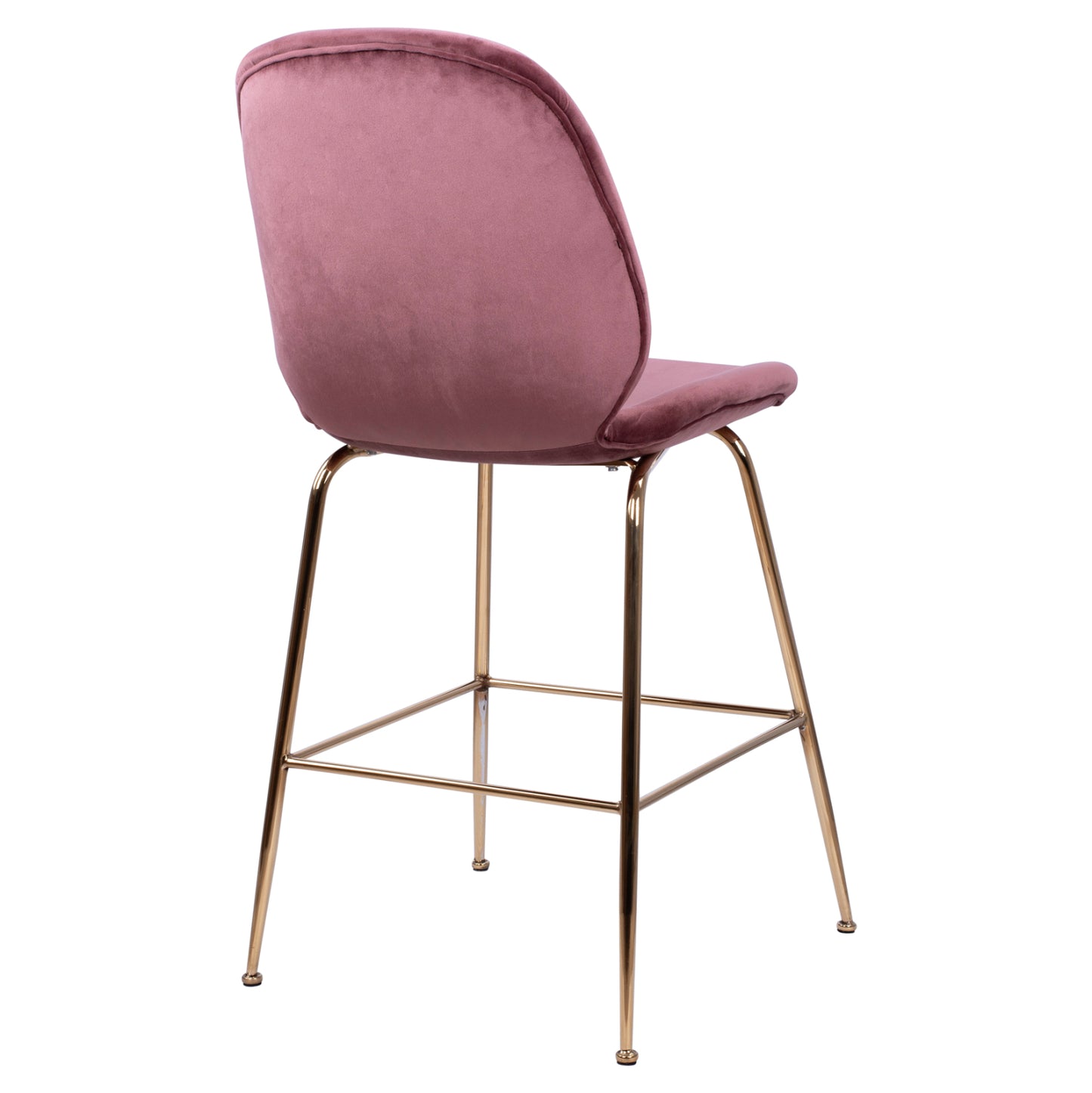 Medium Height Stool Hm8524.02 Velvet Dusty Pink & Gold Metal Frame 48x61x103 Cm.