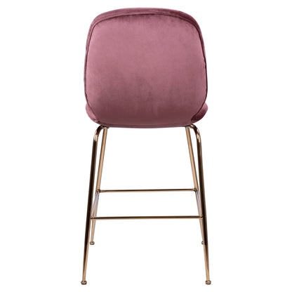 Medium Height Stool Hm8524.02 Velvet Dusty Pink & Gold Metal Frame 48x61x103 Cm.