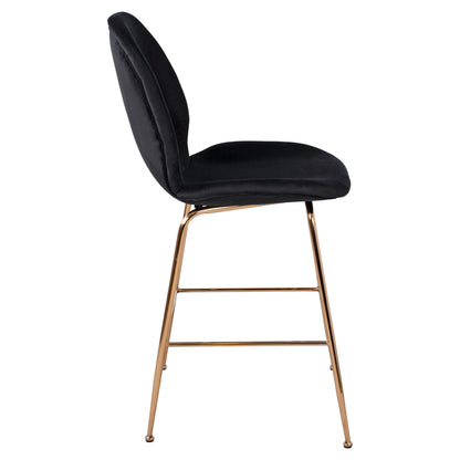 Bar Stool Nora Black Velvet & Gold Metallic Frame Hm8524.04 48x61x103 Cm