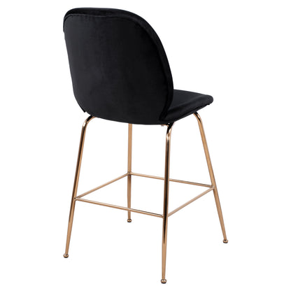 Bar Stool Nora Black Velvet & Gold Metallic Frame Hm8524.04 48x61x103 Cm
