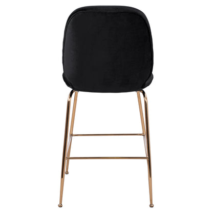 Bar Stool Nora Black Velvet & Gold Metallic Frame Hm8524.04 48x61x103 Cm