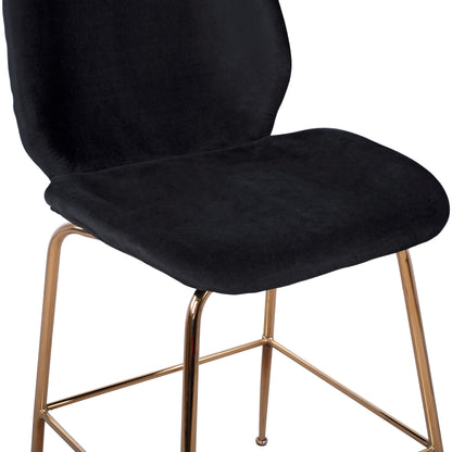 Bar Stool Nora Black Velvet & Gold Metallic Frame Hm8524.04 48x61x103 Cm