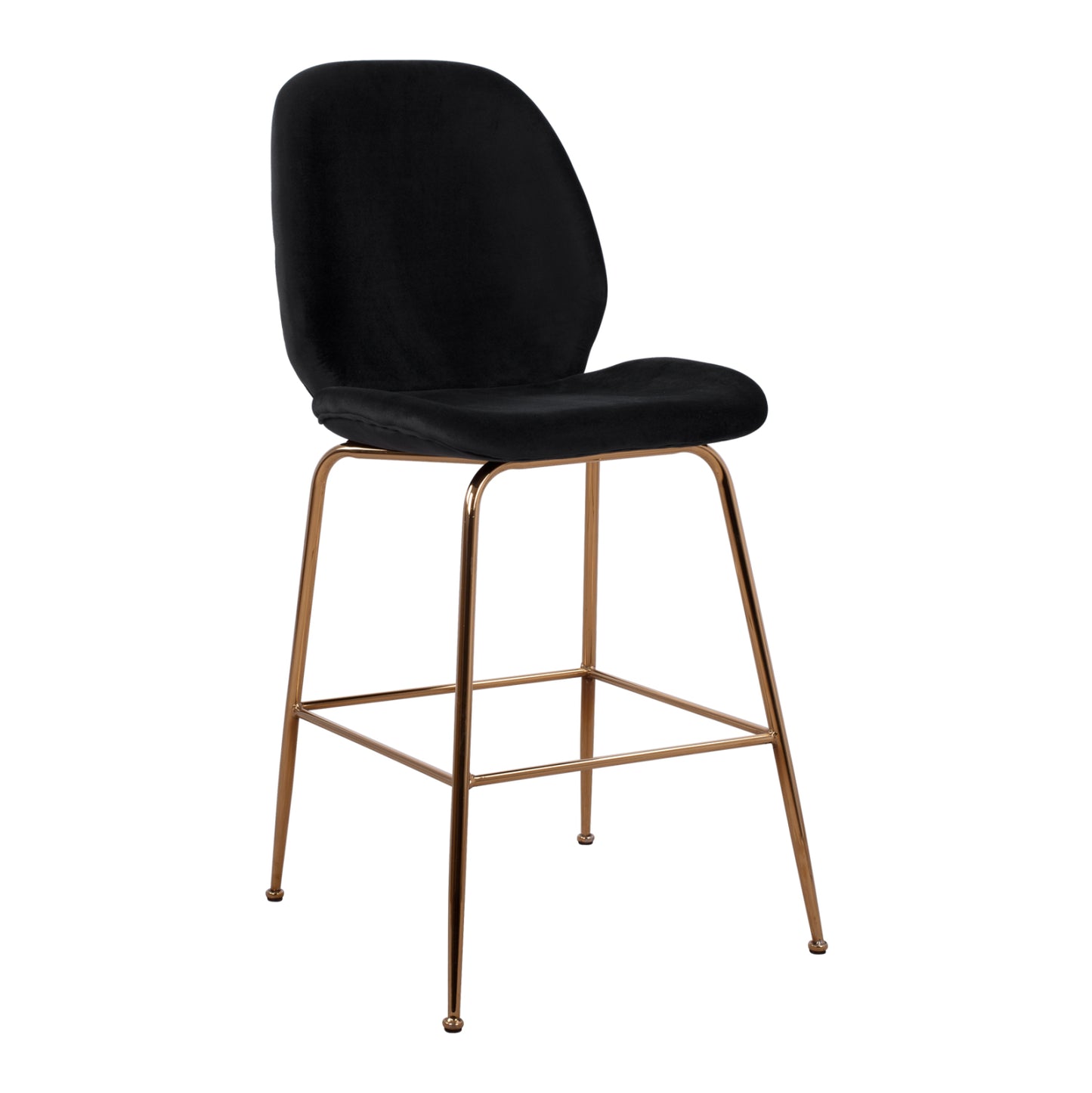 Bar Stool Nora Black Velvet & Gold Metallic Frame Hm8524.04 48x61x103 Cm