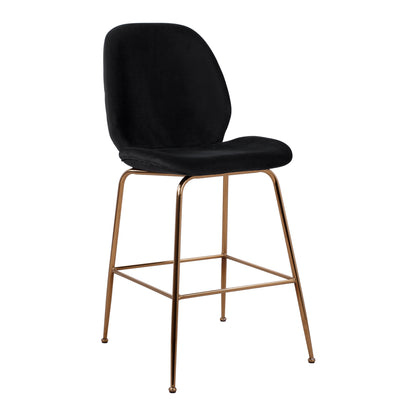 Bar Stool Nora Black Velvet & Gold Metallic Frame Hm8524.04 48x61x103 Cm