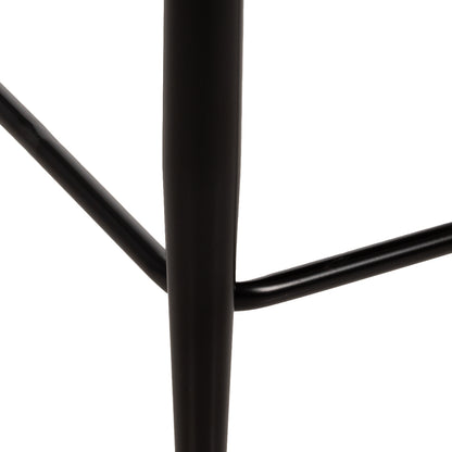 Bar Stool Medium Height Hm8586.01 Grey Boucle Fabric-black Metal Legs  55x62x105h Cm.