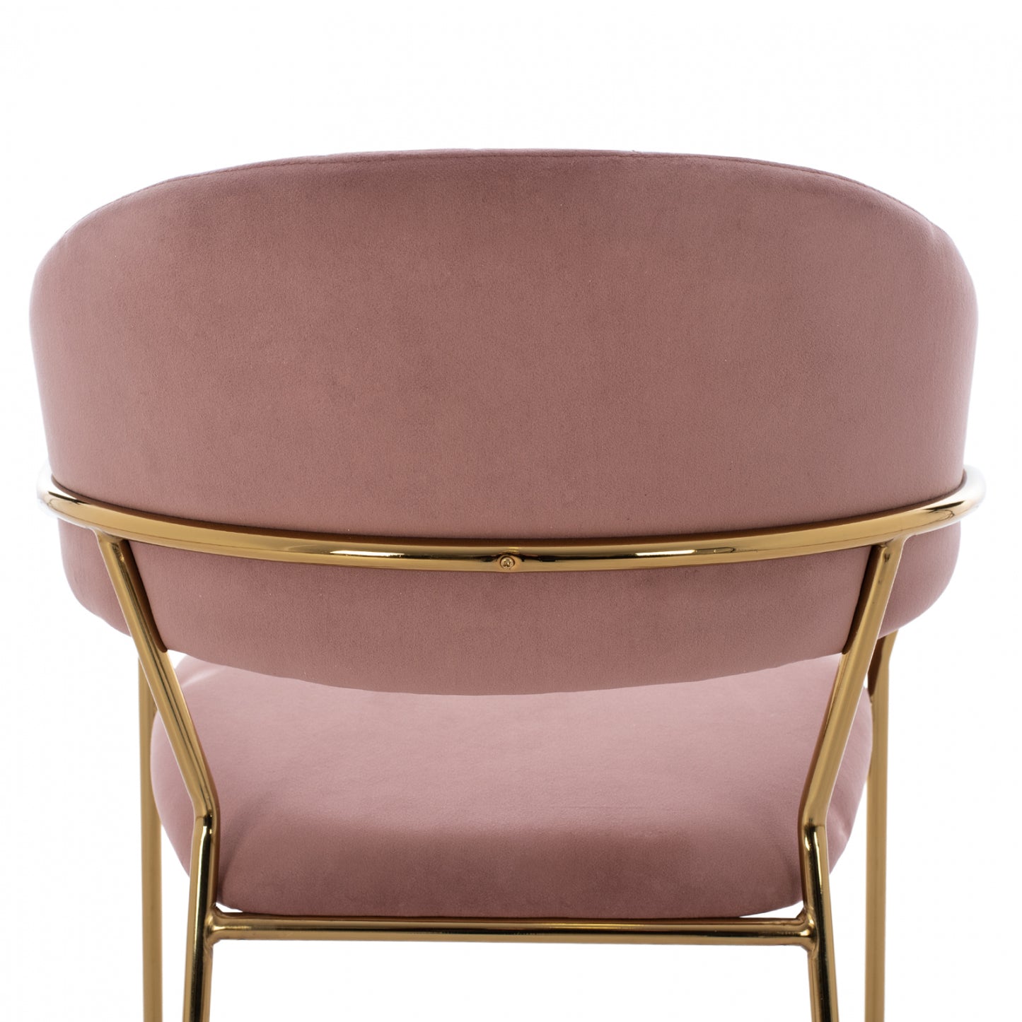 Medium Height Stool Hm8734.02 Velvet Dusty Pink Golden Frame 60x55x100y Cm.
