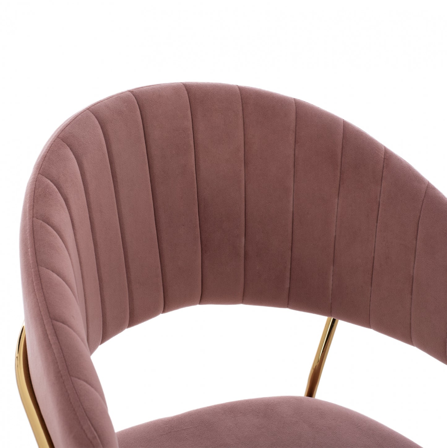 Medium Height Stool Hm8734.02 Velvet Dusty Pink Golden Frame 60x55x100y Cm.