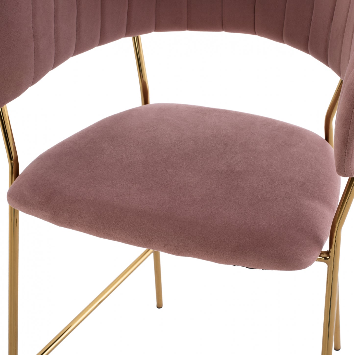 Medium Height Stool Hm8734.02 Velvet Dusty Pink Golden Frame 60x55x100y Cm.