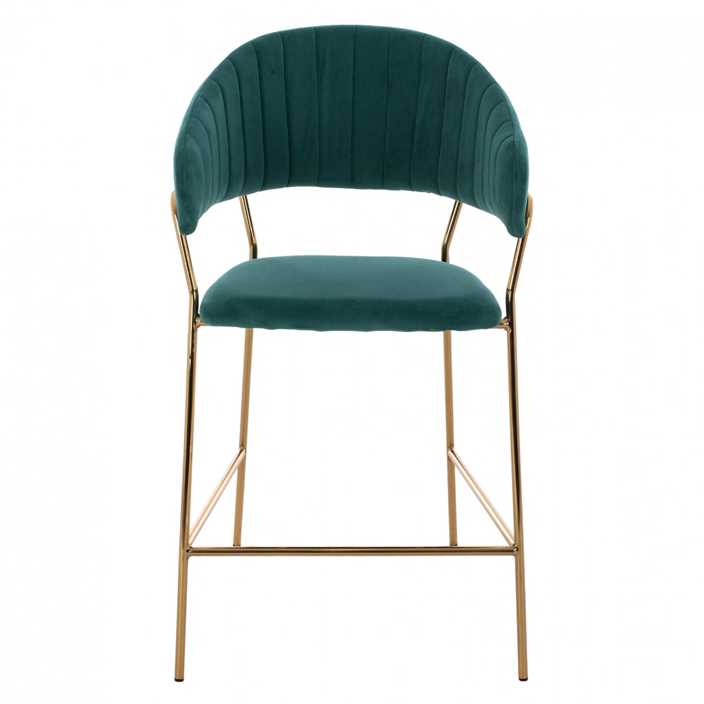 Medium Height Stool Hm8734.03 Green Velvet Golden Frame 60x55x100y Cm.