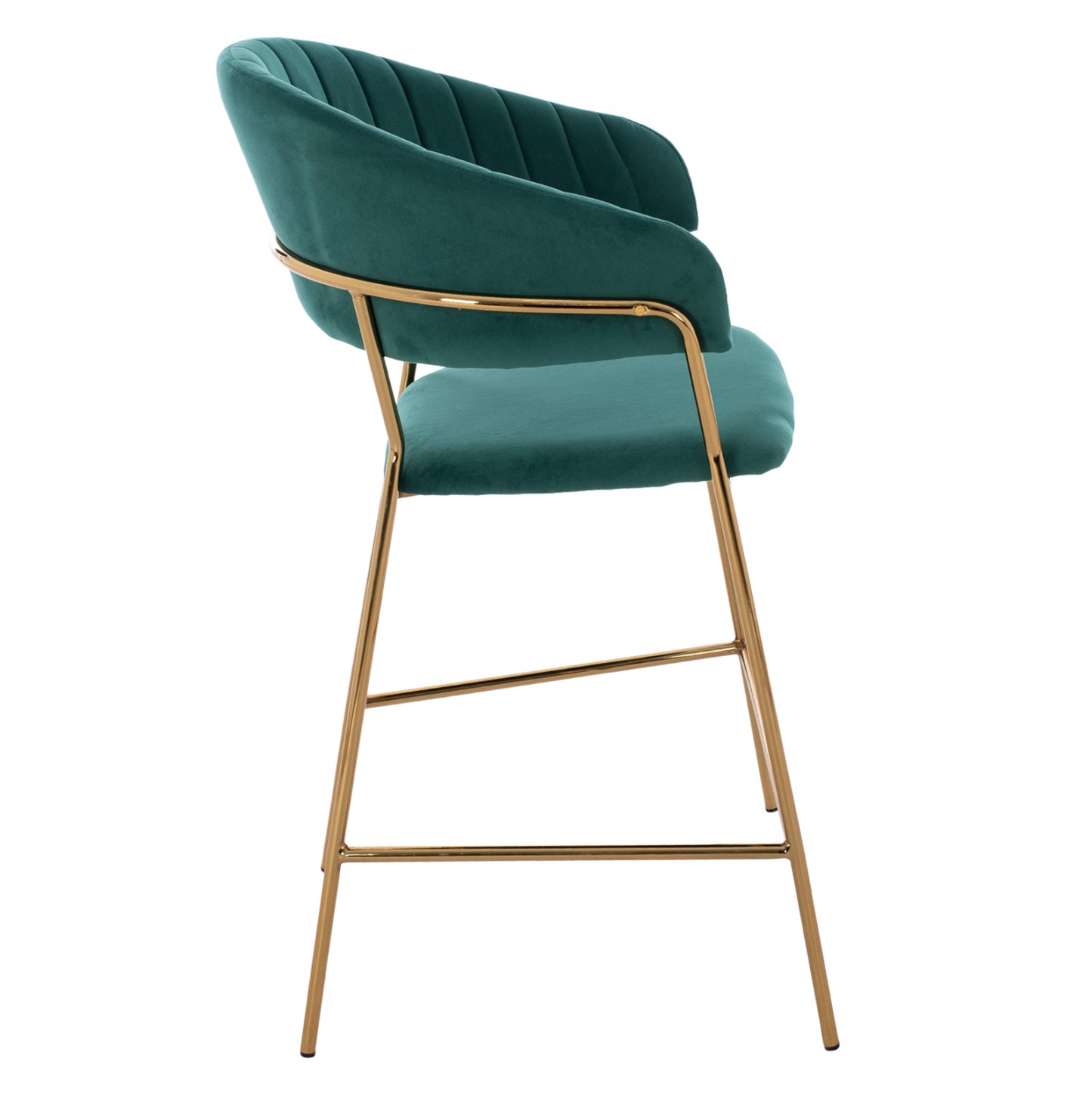 Medium Height Stool Hm8734.03 Green Velvet Golden Frame 60x55x100y Cm.