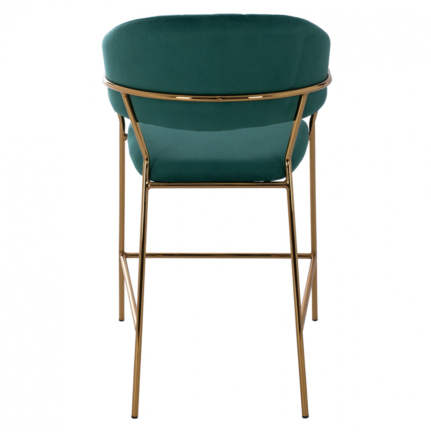 Medium Height Stool Hm8734.03 Green Velvet Golden Frame 60x55x100y Cm.