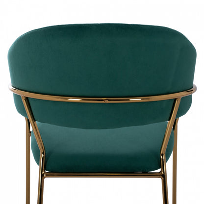 Medium Height Stool Hm8734.03 Green Velvet Golden Frame 60x55x100y Cm.