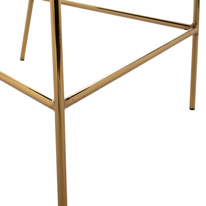Medium Height Stool Hm8734.03 Green Velvet Golden Frame 60x55x100y Cm.