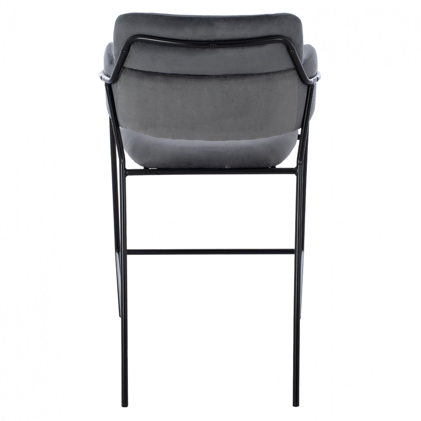 Medium Height Stool Hm8735.01 Gray Velvet With Metal Frame 54x58x95y Cm.
