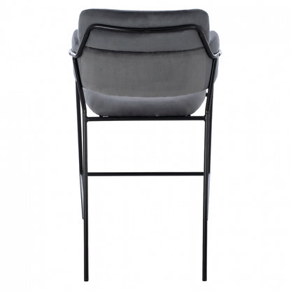 Medium Height Stool Hm8735.01 Gray Velvet With Metal Frame 54x58x95y Cm.