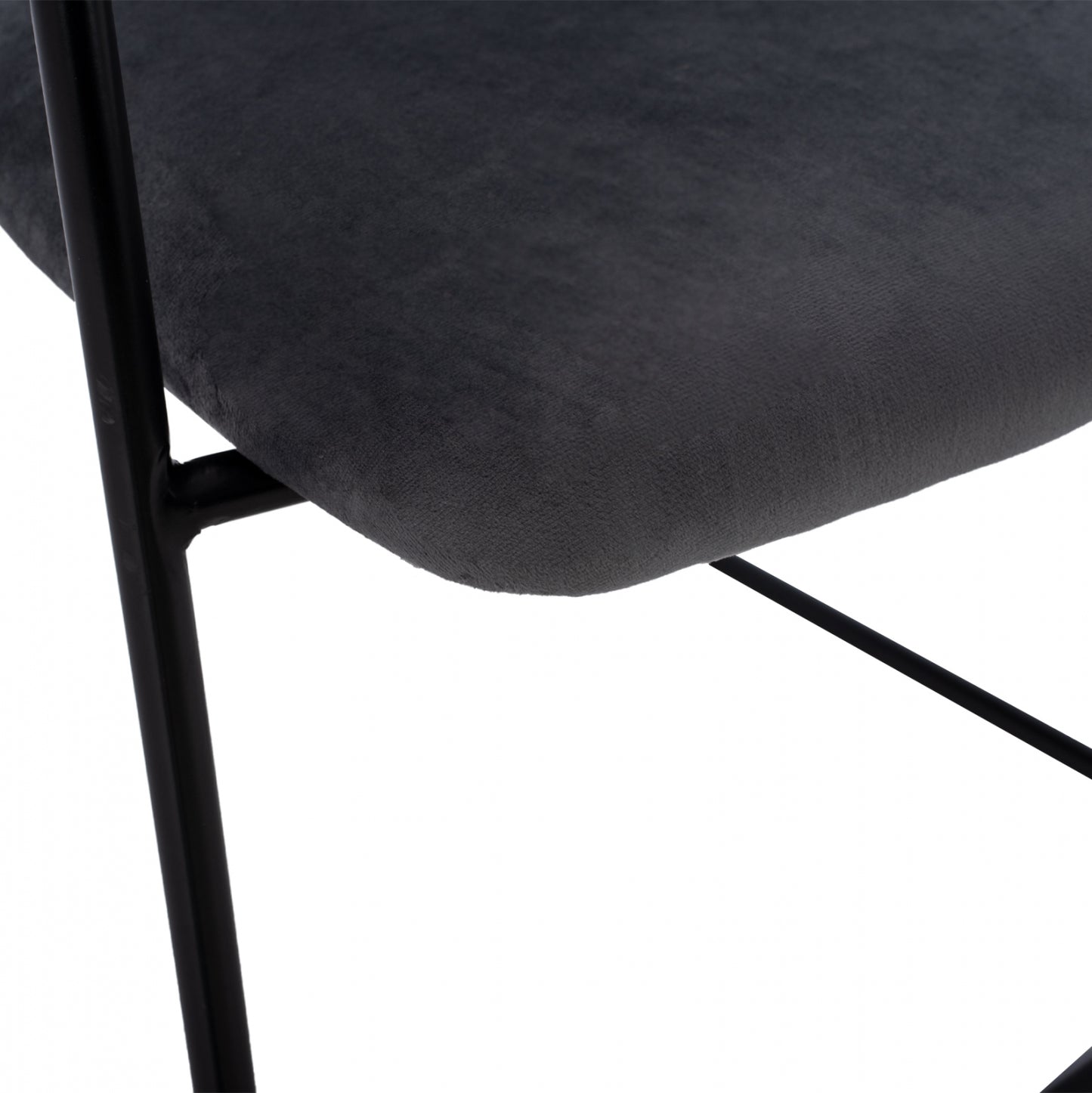 Medium Height Stool Hm8735.01 Gray Velvet With Metal Frame 54x58x95y Cm.