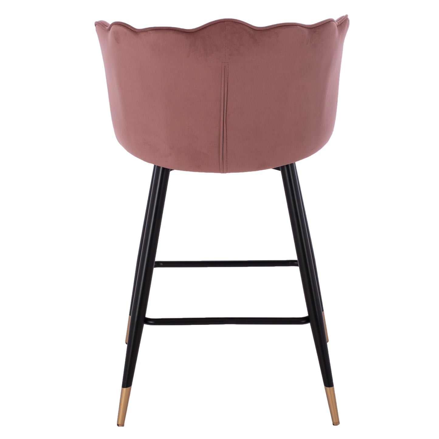 Medium Height Stool Hm8736.02 Velvet Dusty Pink Metal Frame 50x50x90 Cm.