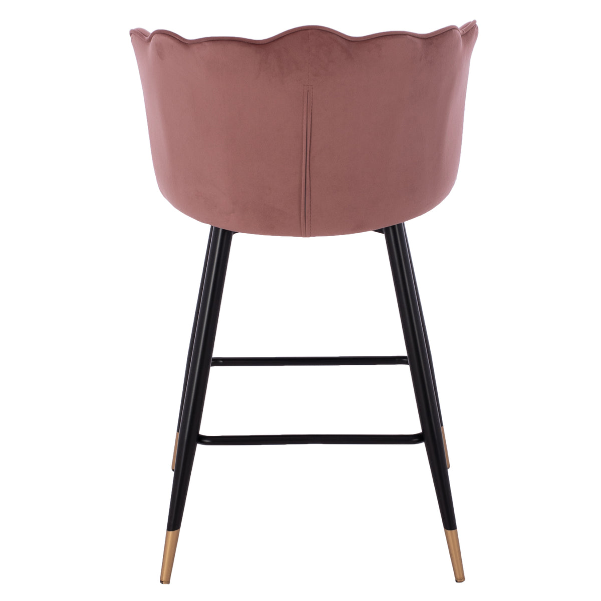 Medium Height Stool Hm8736.02 Velvet Dusty Pink Metal Frame 50x50x90 Cm.