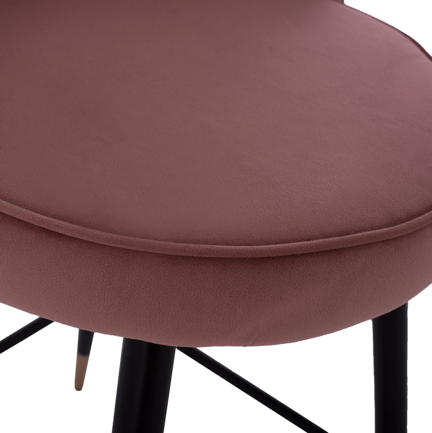Medium Height Stool Hm8736.02 Velvet Dusty Pink Metal Frame 50x50x90 Cm.