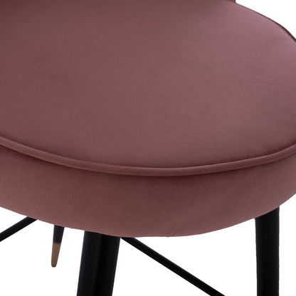 Medium Height Stool Hm8736.02 Velvet Dusty Pink Metal Frame 50x50x90 Cm.