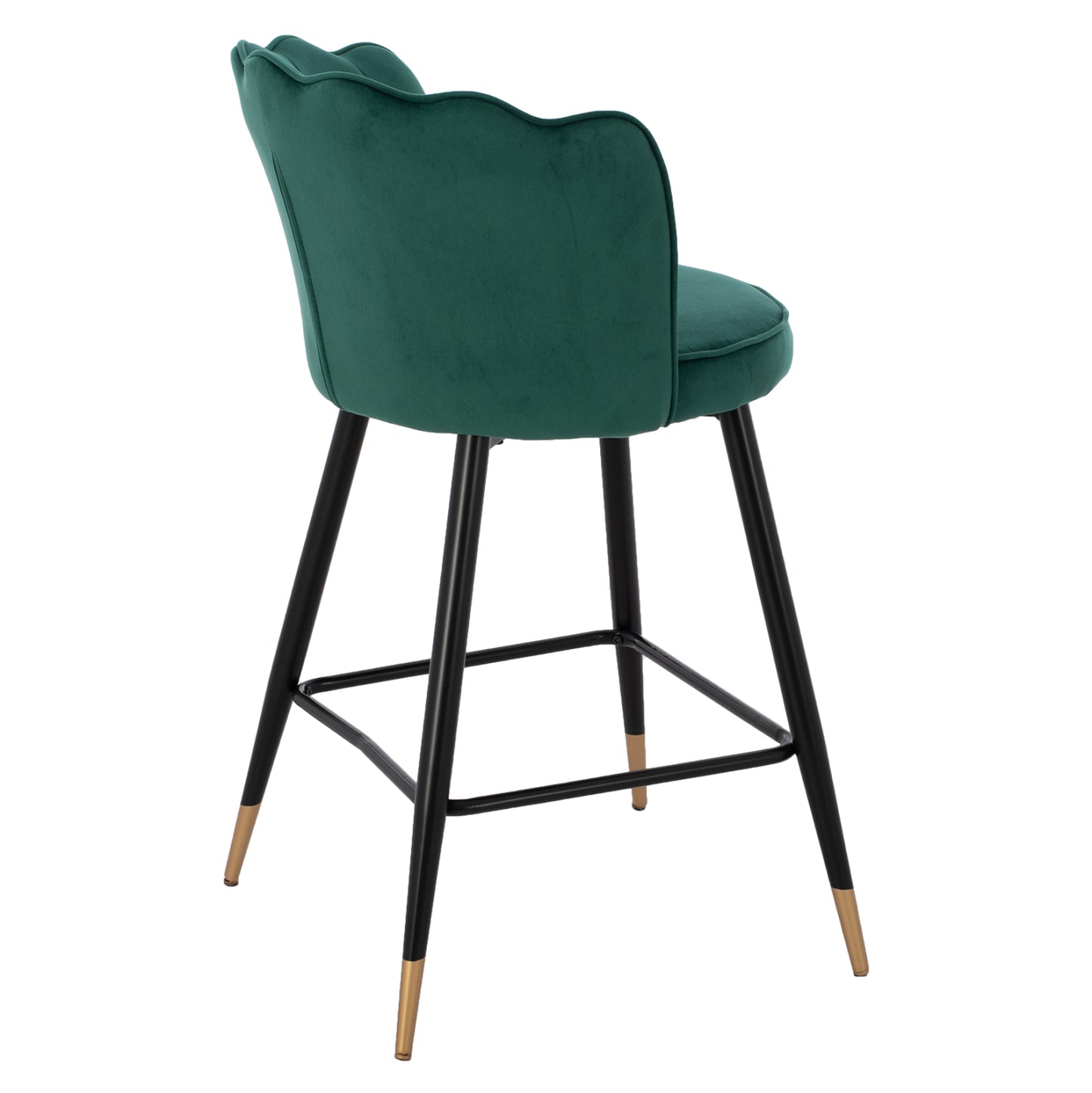 Medium Height Stool Hm8736.03 Velvet Green Metal Frame 50x50x90 Cm.