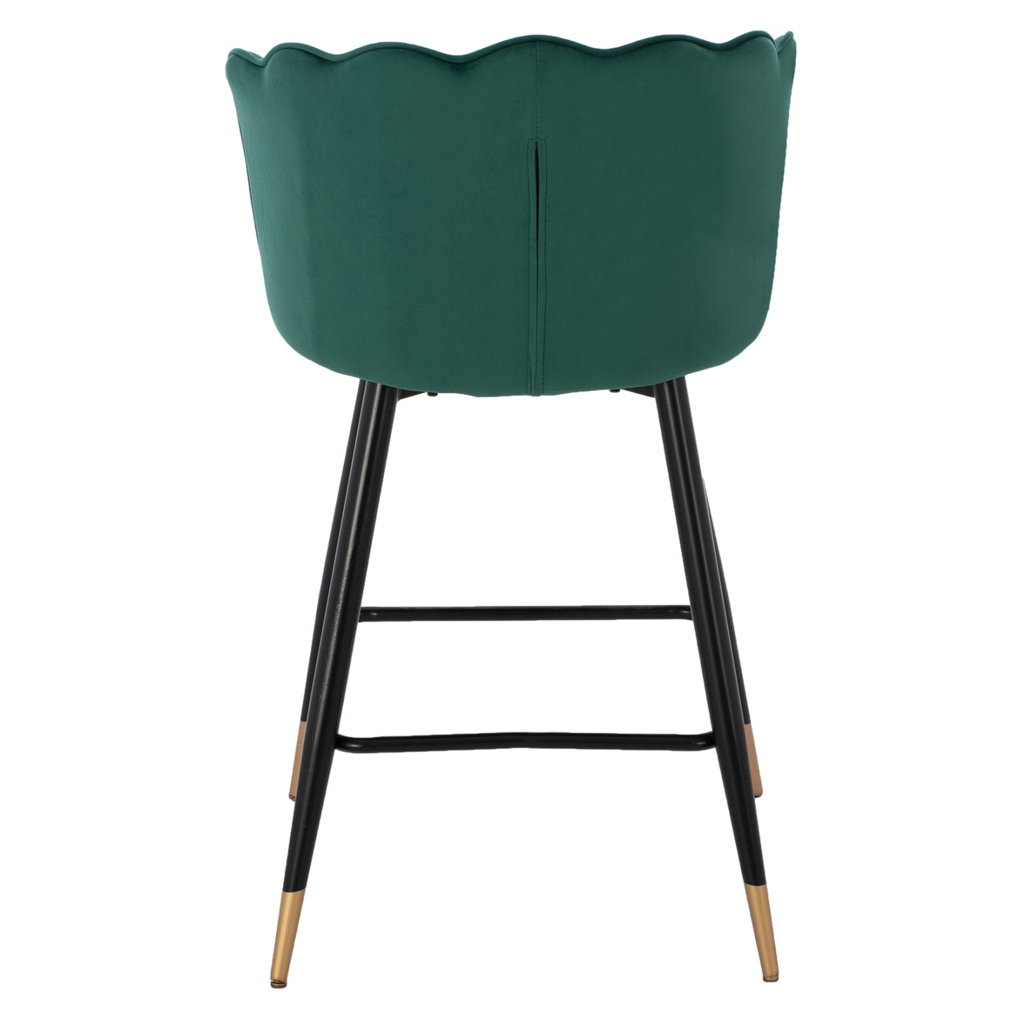 Medium Height Stool Hm8736.03 Velvet Green Metal Frame 50x50x90 Cm.