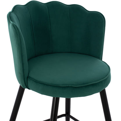 Medium Height Stool Hm8736.03 Velvet Green Metal Frame 50x50x90 Cm.