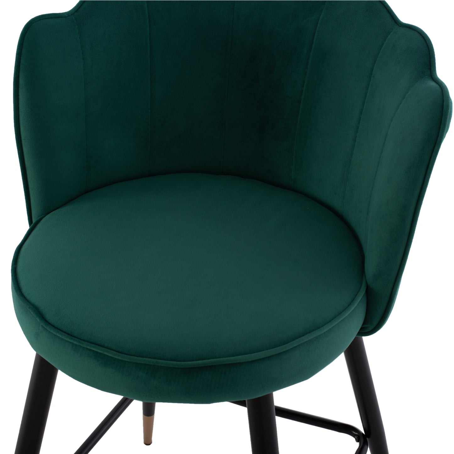 Medium Height Stool Hm8736.03 Velvet Green Metal Frame 50x50x90 Cm.