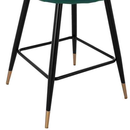 Medium Height Stool Hm8736.03 Velvet Green Metal Frame 50x50x90 Cm.