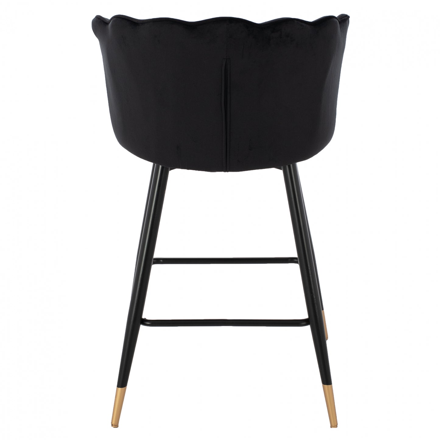 Medium Height Stool Hm8736.04 Black Velvet With Metal Frame 50x50x90 Cm.