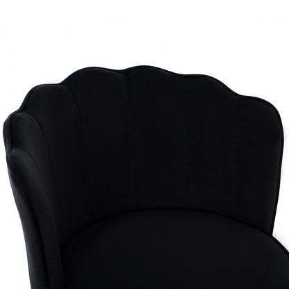 Medium Height Stool Hm8736.04 Black Velvet With Metal Frame 50x50x90 Cm.