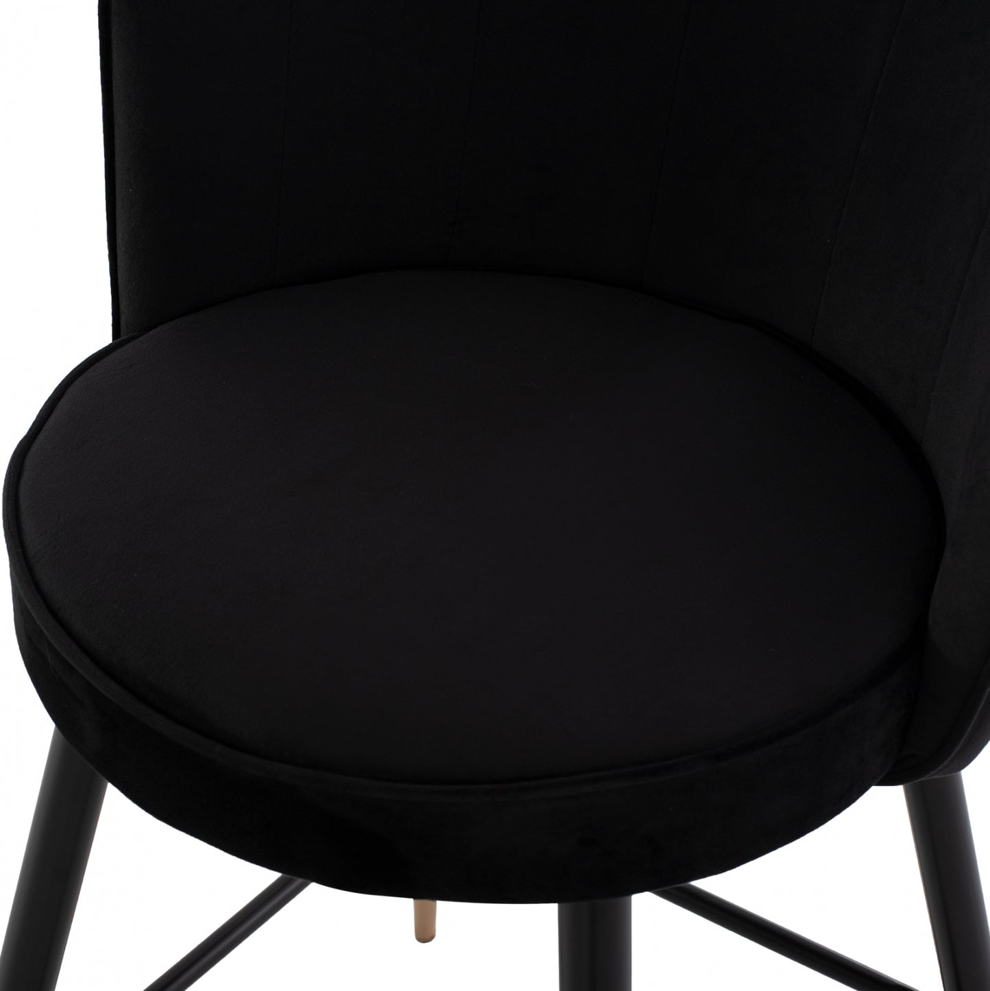 Medium Height Stool Hm8736.04 Black Velvet With Metal Frame 50x50x90 Cm.