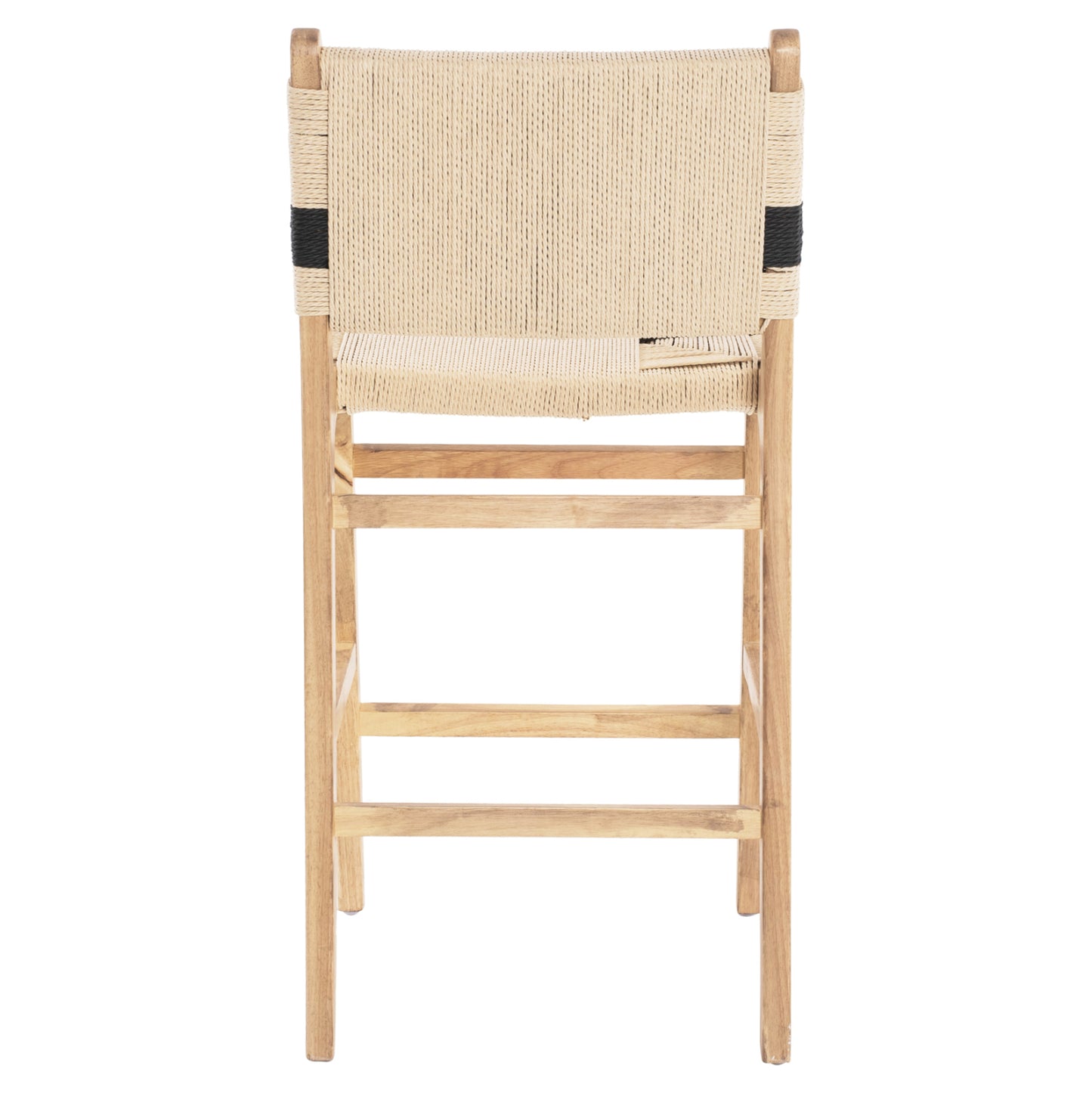 Barstool Medium-height Hm9325.01 Rubberwood & Rope- Natural Rustic Color 45x46x95hcm.