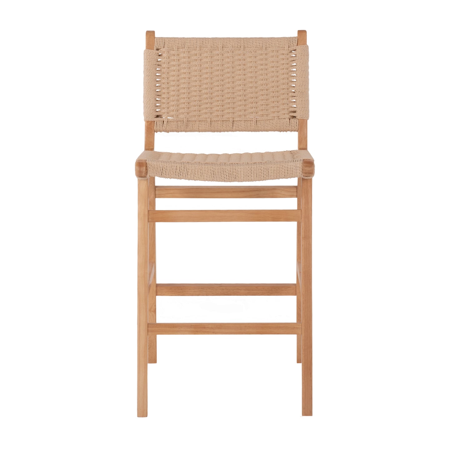 Barstool Medium-height Hm9332.01 Rubberwood & Rope- Natural Color 45x46x95hcm.