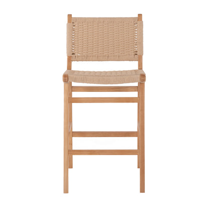 Barstool Medium-height Hm9332.01 Rubberwood & Rope- Natural Color 45x46x95hcm.