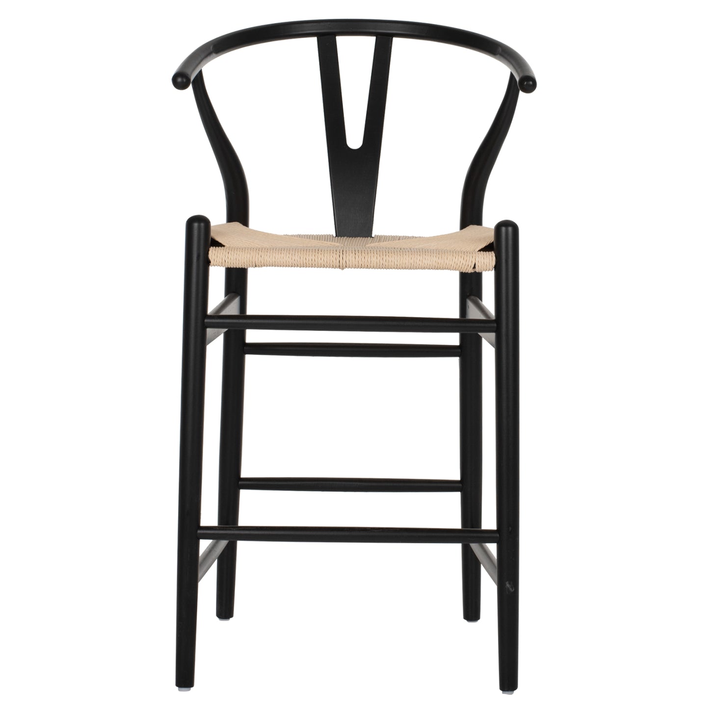 Bar Stool Brave Hm9405.02 With Wishbone Back Beech Wood Black--white Rope 48x53x100hcm.