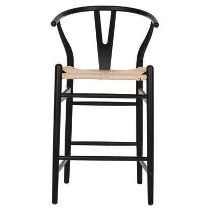 Bar Stool Brave Hm9405.02 With Wishbone Back Beech Wood Black--white Rope 48x53x100hcm.