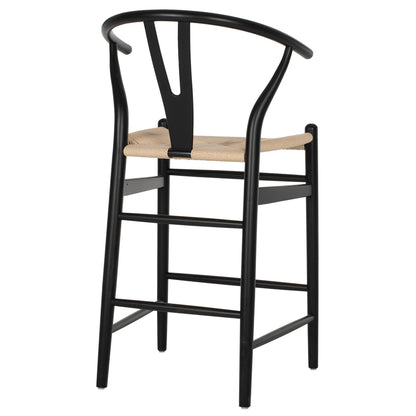 Bar Stool Brave Hm9405.02 With Wishbone Back Beech Wood Black--white Rope 48x53x100hcm.