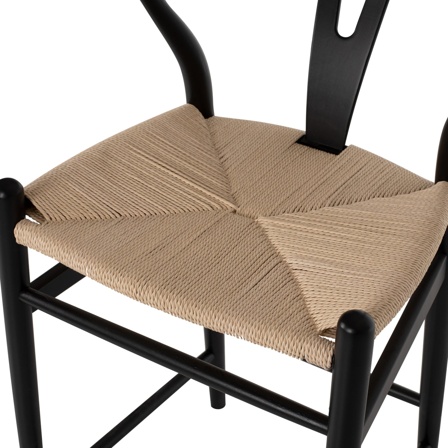 Bar Stool Brave Hm9405.02 With Wishbone Back Beech Wood Black--white Rope 48x53x100hcm.