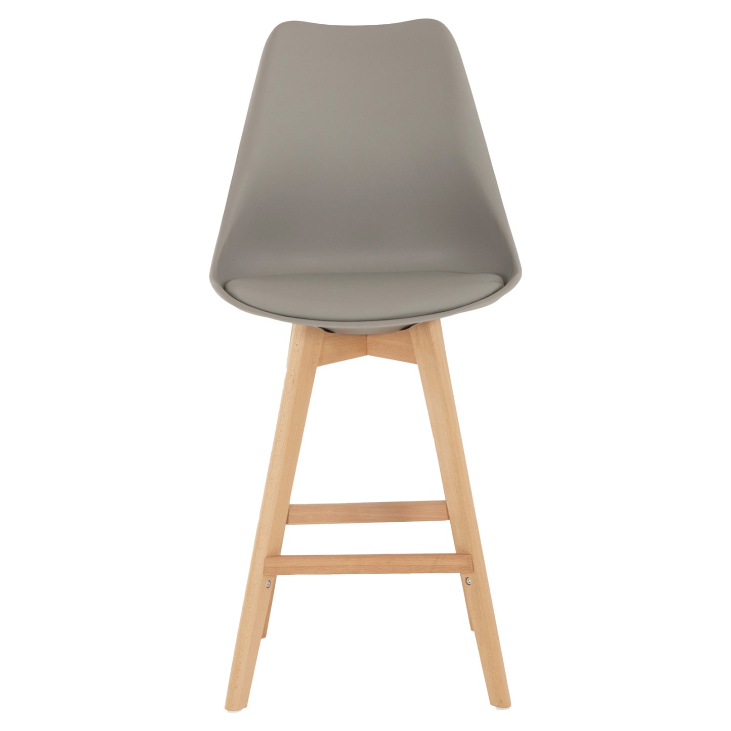 Bar Stool Vegas Hm8000.40 Medium Height Grey Polypropylene Natural Beech Wood 47x58x100hcm.