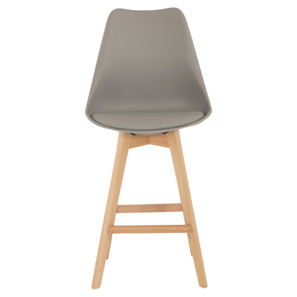 Bar Stool Vegas Hm8000.40 Medium Height Grey Polypropylene Natural Beech Wood 47x58x100hcm.