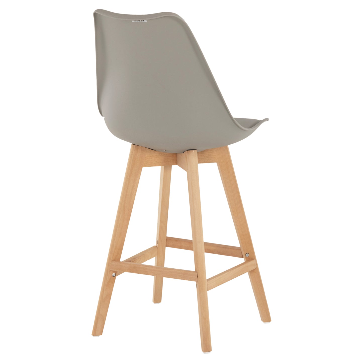 Bar Stool Vegas Hm8000.40 Medium Height Grey Polypropylene Natural Beech Wood 47x58x100hcm.