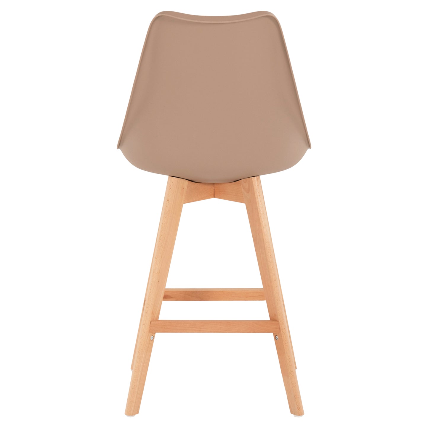 Bar Stool Vegas Hm8000.55 Medium Height Cappuccino Polypropylene Natural Beech Wood 47x58x100hcm.