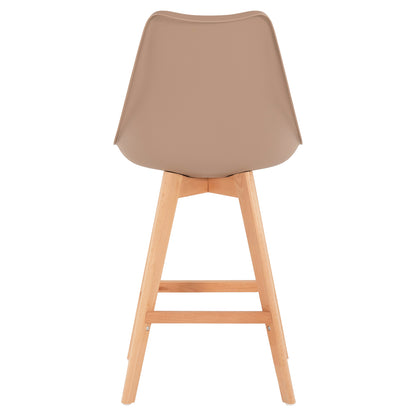 Bar Stool Vegas Hm8000.55 Medium Height Cappuccino Polypropylene Natural Beech Wood 47x58x100hcm.