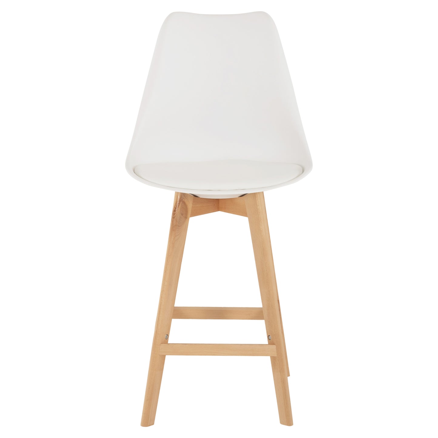 Bar Stool Vegas Hm8000.21 Medium Height White Polypropylene Natural Beech Wood 47x58x100hcm.