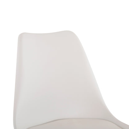 Bar Stool Vegas Hm8000.21 Medium Height White Polypropylene Natural Beech Wood 47x58x100hcm.