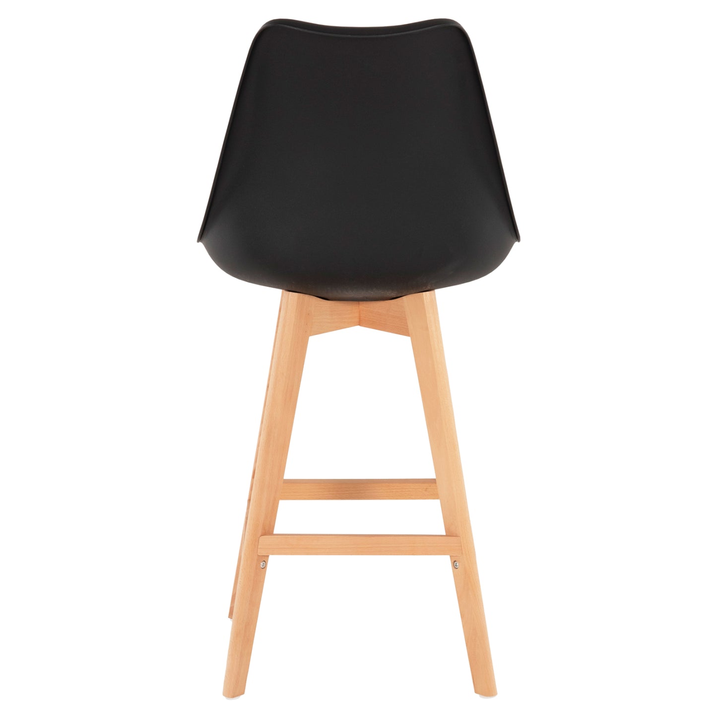 Bar Stool Vegas Hm8000.22 Medium Height Black Polypropylene Natural Beech Wood 47x58x100hcm.